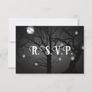 Black Goth Wedding RSVP  Invitation