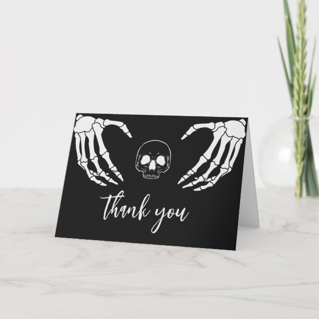 Black Gothic Baby Shower  Thank You Card (Front)