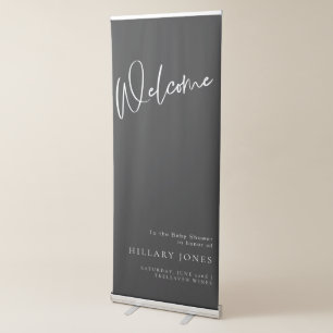 Black Gothic Baby Shower Welcome banner sign