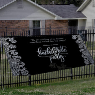 Black Gothic Bachelorette Party Welcome Banner