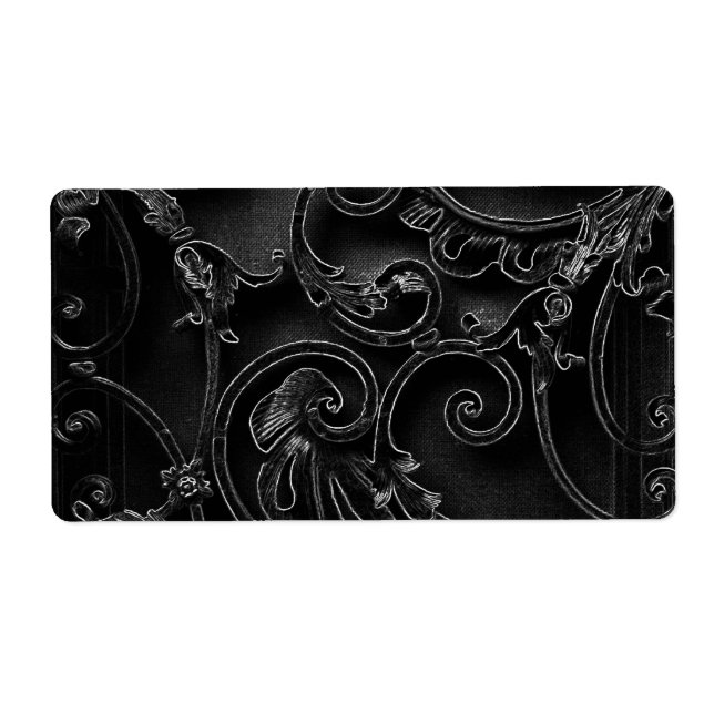 Black gothic baroque swirl pattern (Front)