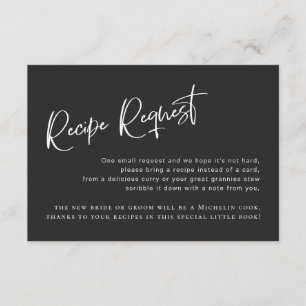 Black Gothic Bridal Shower Recipe Request Card