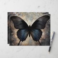 Black Gothic Butterfly Scrapbook Paper