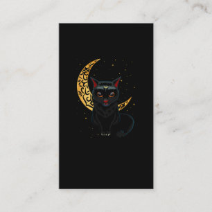 Black Gothic Cat Crescent Wicca Goth Kitten Business Card