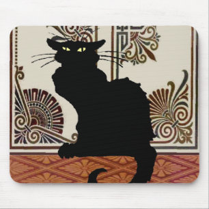 Black Gothic Cat Style Design, Chat Noir Mouse Mat