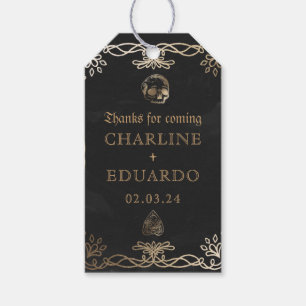 Black Gothic Fantasy Gold Ivy Wedding Gift Tags