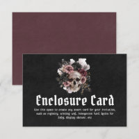Black Gothic Halloween Floral Skull Enclosure Card