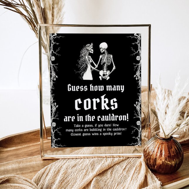 Black Gothic Halloween Guess How Many Corks Game Poster (Creator Uploaded)