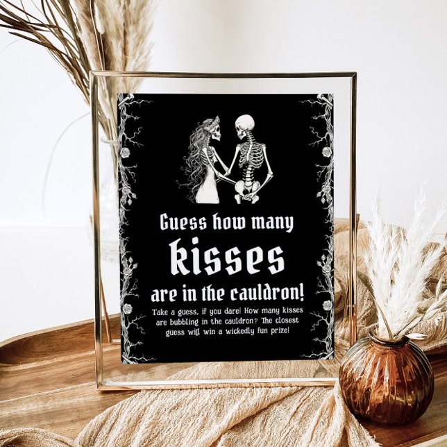 Black Gothic Halloween Guess How Many Kisses Game Poster (Creator Uploaded)