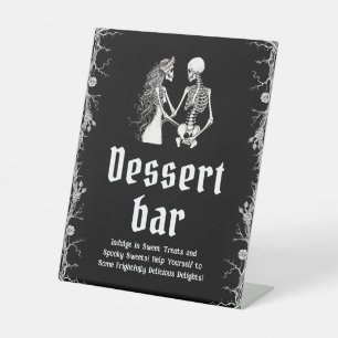 Black Gothic Halloween Skeleton Dessert Bar Sign