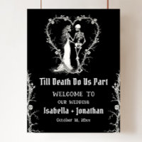 Black Gothic Halloween Skeleton Wedding Welcome