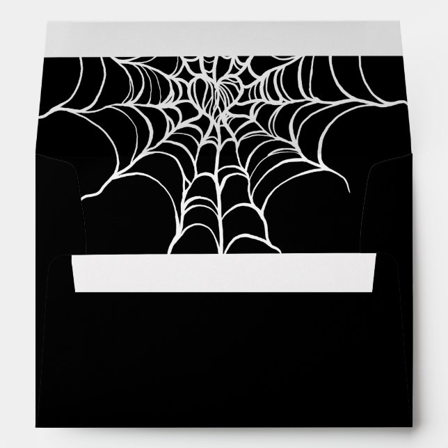 Black Gothic Halloween Wedding Envelope (Back (Bottom))
