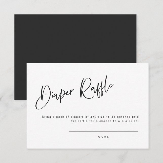 Black Gothic Inspired Baby Shower Diaper Raffle Enclosure Card (Front/Back)
