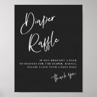 Black gothic inspired Baby Shower Diaper Raffle 