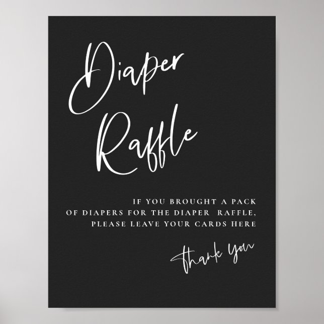 Black gothic inspired Baby Shower Diaper Raffle  Poster (Front)