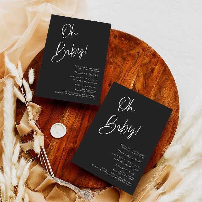 Black Gothic Inspired Baby Shower Invitation (Creator Uploaded)