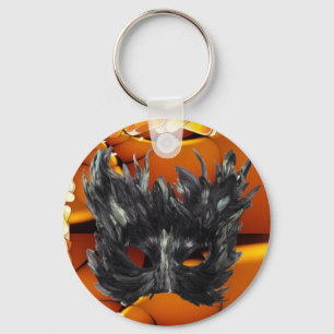 Black Gothic Mask Design Key Ring