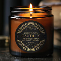 Black Gothic Tarot Moon Editable Candle Label