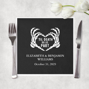 Black Gothic Wedding Til Death Reception Napkin