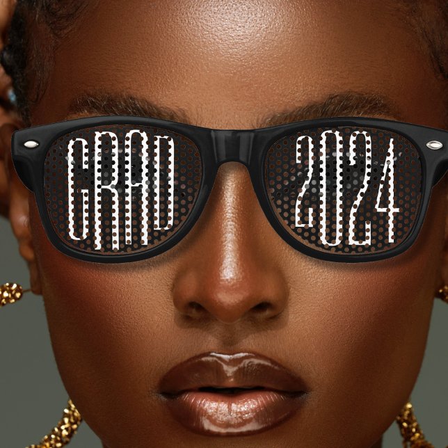 Black Grad College High School Senior Graduation Retro Sunglasses (black retro graduation sunglasses)