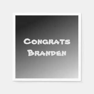 Black Gradient Congrats Napkin