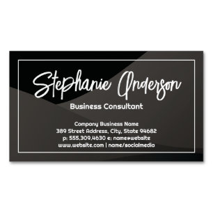 Black Gradient Layers Modern Magnetic Business Card