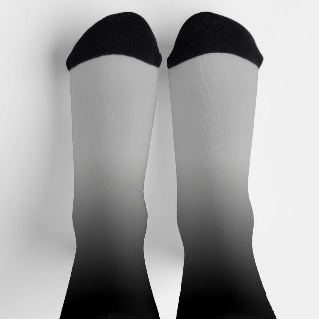 Black Gradient Ombré Crew Socks (Top)
