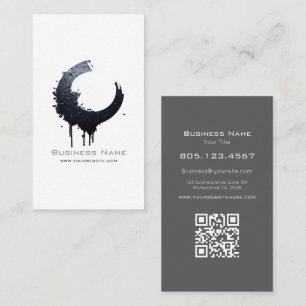 Black Gradient Paint Swirl • Custom Minimal Business Card