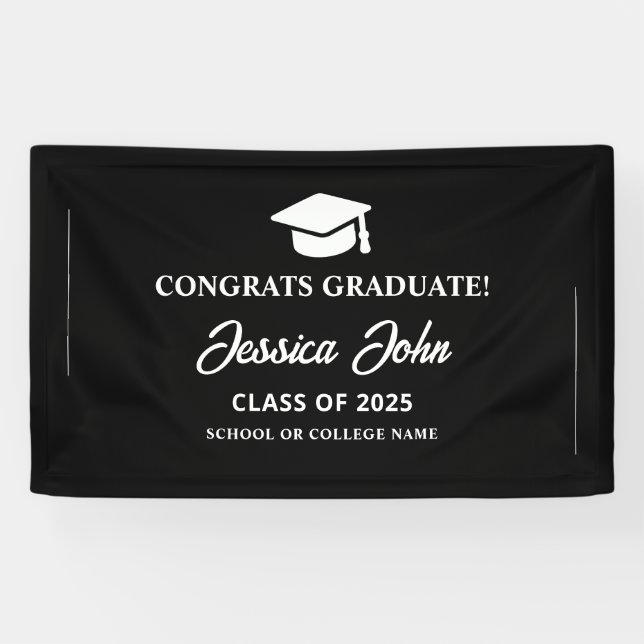 Black graduate Congratulations on your graduation  Banner (Horizontal)