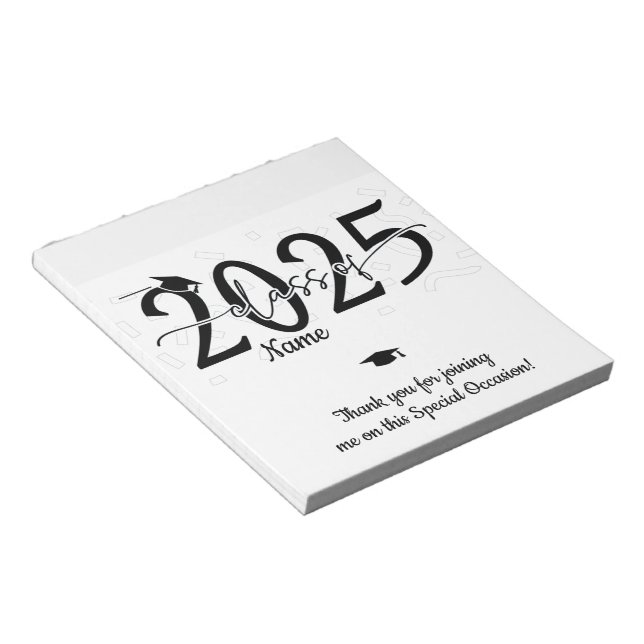 Black Graduation Candy Bar Wraps Party Favour Notepad (Angled)