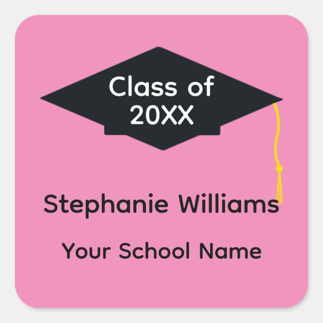 Black Graduation Cap #1-2 Stickers (Front)