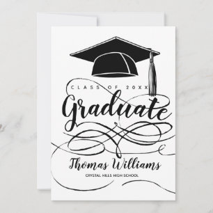 Black Graduation Cap Back Photo Graduate 2019 Announcement
