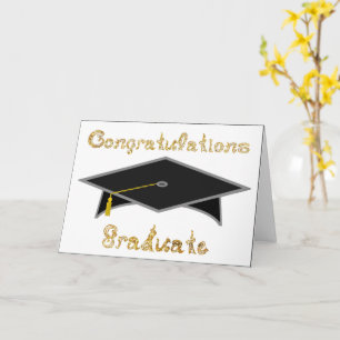 Black Graduation Cap Graduate Party Hat Card
