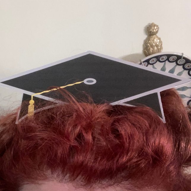 Black Graduation Cap Graduate Party Hat Card (Creator Uploaded)