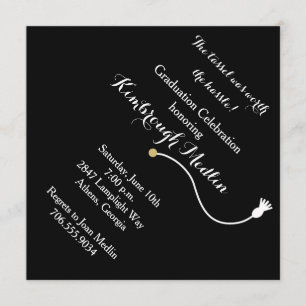 Black Graduation Cap Invitation