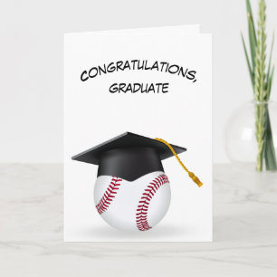 Black Graduation Cap On a Baseball Card