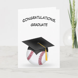 Black Graduation Cap On a Baseball Card