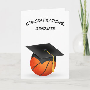 Black Graduation Cap On a Basketball Card