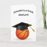 Black Graduation Cap On a Basketball