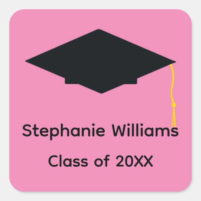 Black Graduation Cap Stickers (Front)