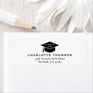 Black Graduation Cap Tassel Custom Return Address
