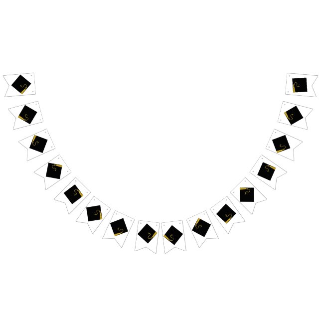 Black Graduation Caps Bunting (All)