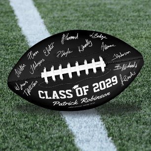 Black Graduation Class Year Signature American Football