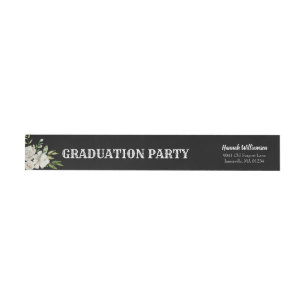 Black Graduation Wrap-Around Return Address Labels