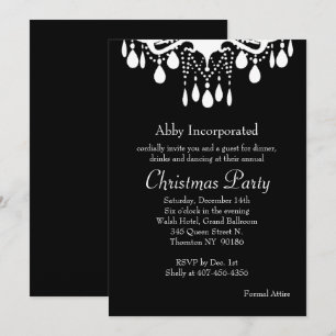 Black Grand Ballroom Christmas Party Invitation