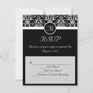 Black Grand Insignia Wedding Matching RSVP Card