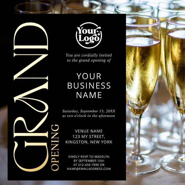 Black Grand Opening Business Logo Modern  (Creator Uploaded)