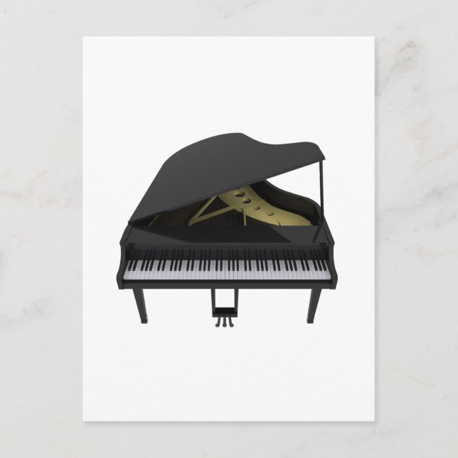 Black Grand Piano: 3D Model: Postcard (Front)
