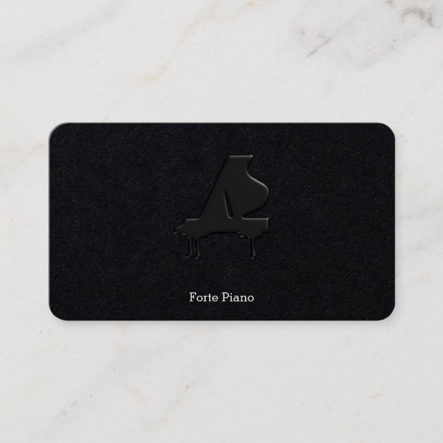 Black Grand Piano Business Card (Front)