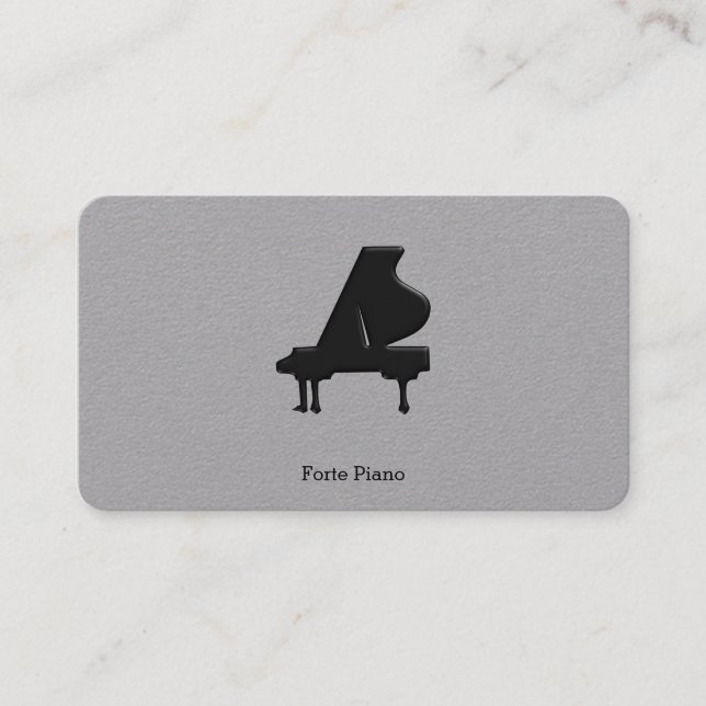 Black Grand Piano Business Card (Front)